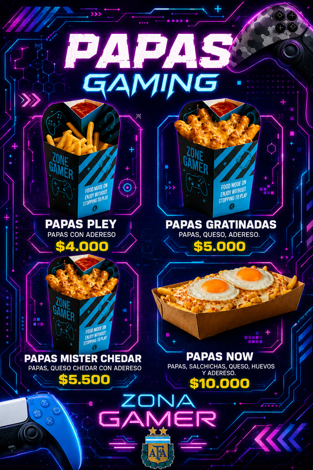 Productos de Papas de Zona Gamer